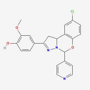 4-(9-chloro-5-(pyridin-4-yl)-5,10b-dihydro-1H-benzo[e]pyrazolo[1,5-c][1,3]oxazin-2-yl)-2-methoxyphenol