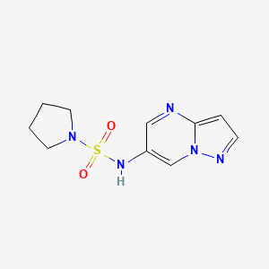 molecular formula C10H13N5O2S B2807408 N-(pyrazolo[1,5-a]pyrimidin-6-yl)pyrrolidine-1-sulfonamide CAS No. 2034622-03-0