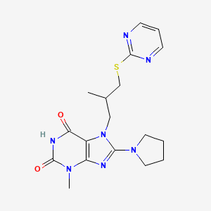 3-Methyl-7-(2-methyl-3-pyrimidin-2-ylsulfanylpropyl)-8-pyrrolidin-1-ylpurine-2,6-dione