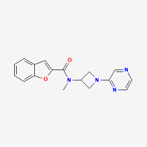 molecular formula C17H16N4O2 B2807418 N-Methyl-N-(1-pyrazin-2-ylazetidin-3-yl)-1-benzofuran-2-carboxamide CAS No. 2380010-92-2