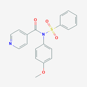 molecular formula C19H16N2O4S B280742 N-isonicotinoyl-N-(4-methoxyphenyl)benzenesulfonamide 