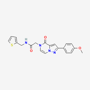 molecular formula C20H18N4O3S B2807431 2-[2-(4-methoxyphenyl)-4-oxopyrazolo[1,5-a]pyrazin-5(4H)-yl]-N-(2-thienylmethyl)acetamide CAS No. 941938-32-5