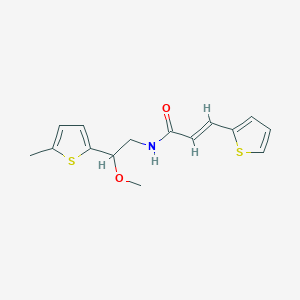 molecular formula C15H17NO2S2 B2807434 (E)-N-(2-methoxy-2-(5-methylthiophen-2-yl)ethyl)-3-(thiophen-2-yl)acrylamide CAS No. 1798431-82-9