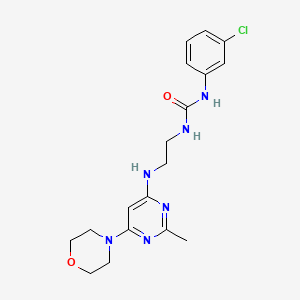 molecular formula C18H23ClN6O2 B2807437 1-(3-Chlorophenyl)-3-(2-((2-methyl-6-morpholinopyrimidin-4-yl)amino)ethyl)urea CAS No. 1203134-20-6