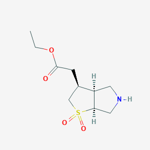 molecular formula C10H17NO4S B2807441 Ethyl 2-[(3S,3aS,6aS)-1,1-dioxo-3,3a,4,5,6,6a-hexahydro-2H-thieno[2,3-c]pyrrol-3-yl]acetate CAS No. 2248335-76-2