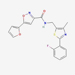 N-((2-(2-fluorophenyl)-4-methylthiazol-5-yl)methyl)-5-(furan-2-yl)isoxazole-3-carboxamide