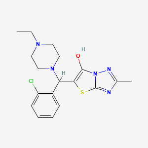 molecular formula C18H22ClN5OS B2807470 5-((2-Chlorophenyl)(4-ethylpiperazin-1-yl)methyl)-2-methylthiazolo[3,2-b][1,2,4]triazol-6-ol CAS No. 869343-52-2