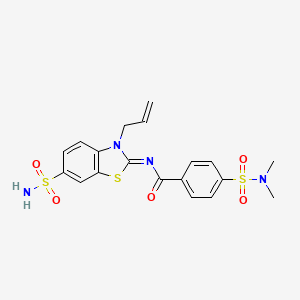 molecular formula C19H20N4O5S3 B2807471 (Z)-N-(3-allyl-6-sulfamoylbenzo[d]thiazol-2(3H)-ylidene)-4-(N,N-dimethylsulfamoyl)benzamide CAS No. 865176-09-6