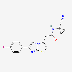 molecular formula C17H13FN4OS B2807478 N-(1-cyanocyclopropyl)-2-[6-(4-fluorophenyl)imidazo[2,1-b][1,3]thiazol-3-yl]acetamide CAS No. 1797558-96-3