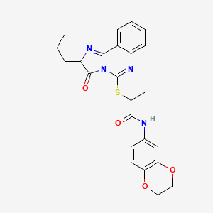 N-(2,3-dihydro-1,4-benzodioxin-6-yl)-2-[(2-isobutyl-3-oxo-2,3-dihydroimidazo[1,2-c]quinazolin-5-yl)thio]propanamide