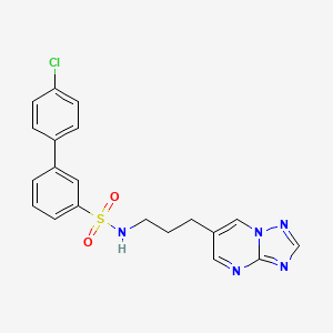 N-(3-([1,2,4]triazolo[1,5-a]pyrimidin-6-yl)propyl)-4'-chloro-[1,1'-biphenyl]-3-sulfonamide
