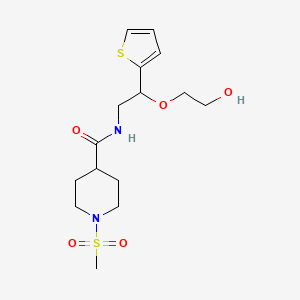 molecular formula C15H24N2O5S2 B2807497 N-(2-(2-hydroxyethoxy)-2-(thiophen-2-yl)ethyl)-1-(methylsulfonyl)piperidine-4-carboxamide CAS No. 2034303-13-2