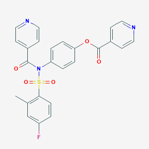 molecular formula C25H18FN3O5S B280750 4-[[(4-Fluoro-2-methylphenyl)sulfonyl](isonicotinoyl)amino]phenyl isonicotinate 