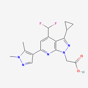 [3-cyclopropyl-4-(difluoromethyl)-6-(1,5-dimethyl-1H-pyrazol-4-yl)-1H-pyrazolo[3,4-b]pyridin-1-yl]acetic acid