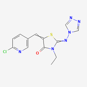 5-[(Z)-(6-chloro-3-pyridinyl)methylidene]-3-ethyl-2-(4H-1,2,4-triazol-4-ylimino)-1,3-thiazolan-4-one