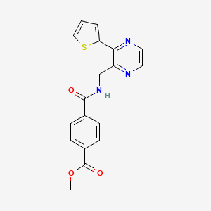 Methyl 4-(((3-(thiophen-2-yl)pyrazin-2-yl)methyl)carbamoyl)benzoate