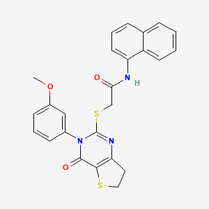 2-((3-(3-methoxyphenyl)-4-oxo-3,4,6,7-tetrahydrothieno[3,2-d]pyrimidin-2-yl)thio)-N-(naphthalen-1-yl)acetamide