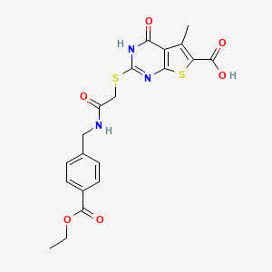 2-((2-((4-(Ethoxycarbonyl)benzyl)amino)-2-oxoethyl)thio)-5-methyl-4-oxo-3,4-dihydrothieno[2,3-d]pyrimidine-6-carboxylic acid