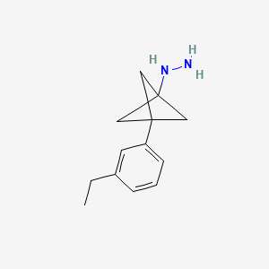 molecular formula C13H18N2 B2807517 [3-(3-Ethylphenyl)-1-bicyclo[1.1.1]pentanyl]hydrazine CAS No. 2287332-80-1