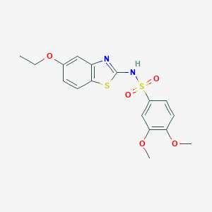 molecular formula C17H18N2O5S2 B280752 N-(5-ethoxy-1,3-benzothiazol-2-yl)-3,4-dimethoxybenzenesulfonamide 