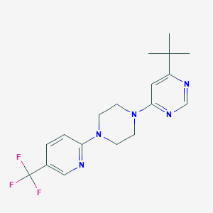 molecular formula C18H22F3N5 B2807521 4-Tert-butyl-6-[4-[5-(trifluoromethyl)pyridin-2-yl]piperazin-1-yl]pyrimidine CAS No. 2380172-84-7