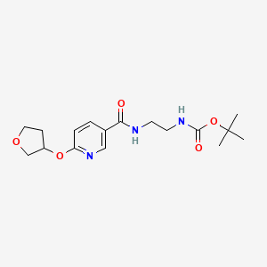 molecular formula C17H25N3O5 B2807522 Tert-butyl (2-(6-((tetrahydrofuran-3-yl)oxy)nicotinamido)ethyl)carbamate CAS No. 2034443-73-5