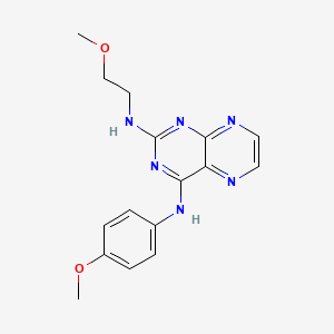 {2-[(2-Methoxyethyl)amino]pteridin-4-yl}(4-methoxyphenyl)amine