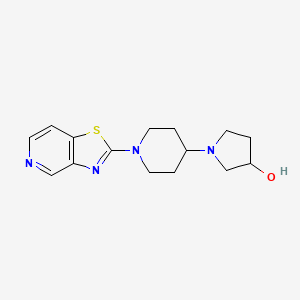 molecular formula C15H20N4OS B2807531 1-[1-([1,3]Thiazolo[4,5-c]pyridin-2-yl)piperidin-4-yl]pyrrolidin-3-ol CAS No. 2379976-09-5