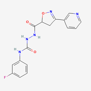 N-(3-fluorophenyl)-2-{[3-(3-pyridinyl)-4,5-dihydro-5-isoxazolyl]carbonyl}-1-hydrazinecarboxamide