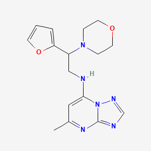 molecular formula C16H20N6O2 B2807543 N-[2-(Furan-2-yl)-2-morpholin-4-ylethyl]-5-methyl-[1,2,4]triazolo[1,5-a]pyrimidin-7-amine CAS No. 2380186-05-8