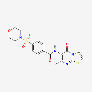 molecular formula C18H18N4O5S2 B2807548 N-(7-methyl-5-oxo-5H-thiazolo[3,2-a]pyrimidin-6-yl)-4-(morpholinosulfonyl)benzamide CAS No. 941878-58-6