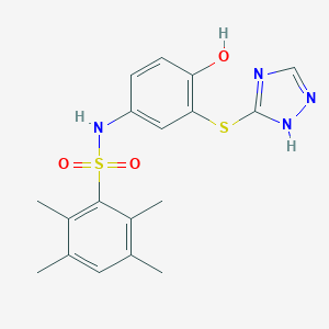 N-[4-hydroxy-3-(1H-1,2,4-triazol-3-ylsulfanyl)phenyl]-2,3,5,6-tetramethylbenzenesulfonamide