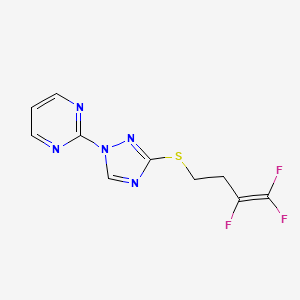 molecular formula C10H8F3N5S B2807553 2-{3-[(3,4,4-trifluoro-3-butenyl)sulfanyl]-1H-1,2,4-triazol-1-yl}pyrimidine CAS No. 672951-90-5