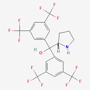 molecular formula C21H15F12NO B2807560 (S)-Bis(3,5-bis(trifluoromethyl)phenyl)(pyrrolidin-2-yl)methanol CAS No. 848821-76-1