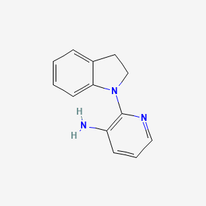 molecular formula C13H15N3O4S B2807572 2-(2,3-Dihydro-1H-indol-1-YL)-3-pyridinylamine CAS No. 1322604-53-4