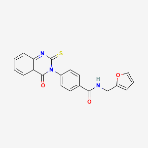 molecular formula C20H15N3O3S B2807576 N-[(furan-2-yl)methyl]-4-(4-oxo-2-sulfanylidene-1,2,3,4-tetrahydroquinazolin-3-yl)benzamide CAS No. 403727-88-8