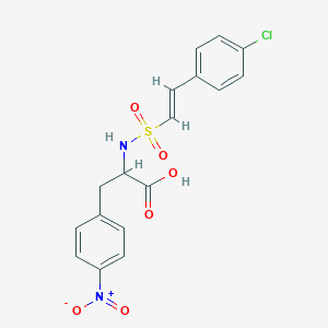 molecular formula C17H15ClN2O6S B2807584 2-[[(E)-2-(4-Chlorophenyl)ethenyl]sulfonylamino]-3-(4-nitrophenyl)propanoic acid CAS No. 2305570-79-8