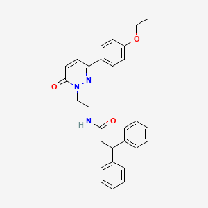molecular formula C29H29N3O3 B2807586 N-(2-(3-(4-ethoxyphenyl)-6-oxopyridazin-1(6H)-yl)ethyl)-3,3-diphenylpropanamide CAS No. 921579-39-7
