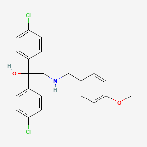 molecular formula C22H21Cl2NO2 B2807587 1,1-Bis(4-chlorophenyl)-2-[(4-methoxybenzyl)amino]-1-ethanol CAS No. 321432-84-2
