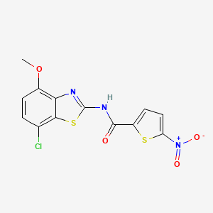 molecular formula C13H8ClN3O4S2 B2807590 N-(7-chloro-4-methoxybenzo[d]thiazol-2-yl)-5-nitrothiophene-2-carboxamide CAS No. 886947-62-2