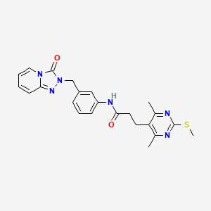3-[4,6-dimethyl-2-(methylsulfanyl)pyrimidin-5-yl]-N-[3-({3-oxo-2H,3H-[1,2,4]triazolo[4,3-a]pyridin-2-yl}methyl)phenyl]propanamide