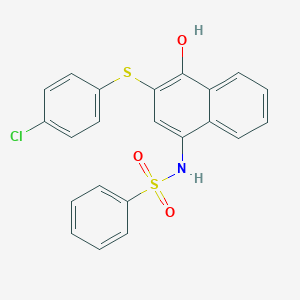 molecular formula C22H16ClNO3S2 B280761 N-{3-[(4-chlorophenyl)sulfanyl]-4-hydroxy-1-naphthyl}benzenesulfonamide 