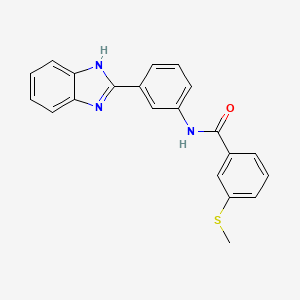 molecular formula C21H17N3OS B2807613 N-(3-(1H-苯并[d]咪唑-2-基)苯基)-3-(甲硫基)苯甲酰胺 CAS No. 896339-34-7