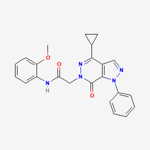 molecular formula C23H21N5O3 B2807619 2-(4-cyclopropyl-7-oxo-1-phenyl-1H-pyrazolo[3,4-d]pyridazin-6(7H)-yl)-N-(2-methoxyphenyl)acetamide CAS No. 1105225-06-6