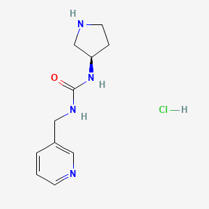 molecular formula C11H17ClN4O B2807628 (R)-1-(Pyridin-3-ylmethyl)-3-(pyrrolidin-3-yl)urea hydrochloride CAS No. 1439894-60-6