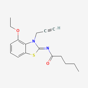molecular formula C17H20N2O2S B2807631 N-(4-ethoxy-3-prop-2-ynyl-1,3-benzothiazol-2-ylidene)pentanamide CAS No. 868674-45-7