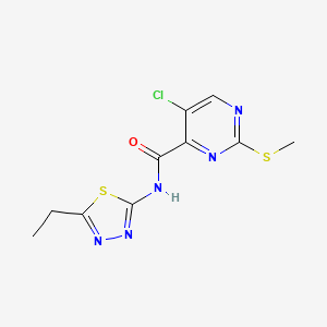 molecular formula C10H10ClN5OS2 B2807634 5-chloro-N-(5-ethyl-1,3,4-thiadiazol-2-yl)-2-(methylsulfanyl)pyrimidine-4-carboxamide CAS No. 879928-19-5