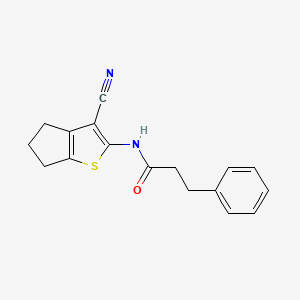N-(3-cyano-5,6-dihydro-4H-cyclopenta[b]thiophen-2-yl)-3-phenylpropanamide