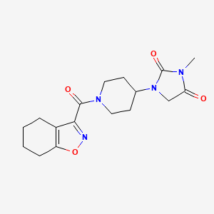 molecular formula C17H22N4O4 B2807660 3-Methyl-1-(1-(4,5,6,7-tetrahydrobenzo[d]isoxazole-3-carbonyl)piperidin-4-yl)imidazolidine-2,4-dione CAS No. 2189435-23-0