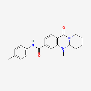 molecular formula C21H23N3O2 B2807661 5-甲基-N-(4-甲基苯基)-11-氧代-5,6,7,8,9,11-六氢-5aH-吡啶并[2,1-b]喹唑啉-3-甲酰胺 CAS No. 1574583-97-3